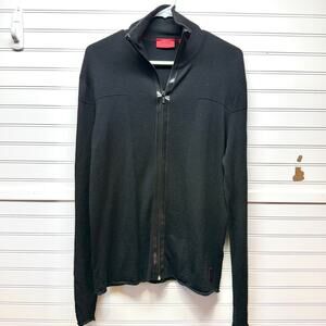 Hugo Boss Virgin Wool Full Zip Long Sleeve Light Weight Sweater Size M